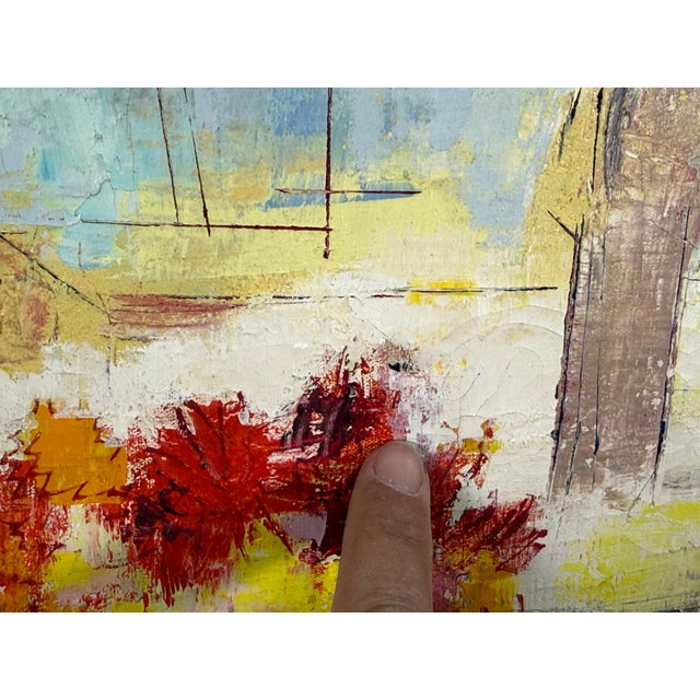 Mid 20th Century Mid Century Modern Juan R. Noguez Expressionist Oil on Canvas Flower Market Scene With Figures For Sale - Image 5 of 11