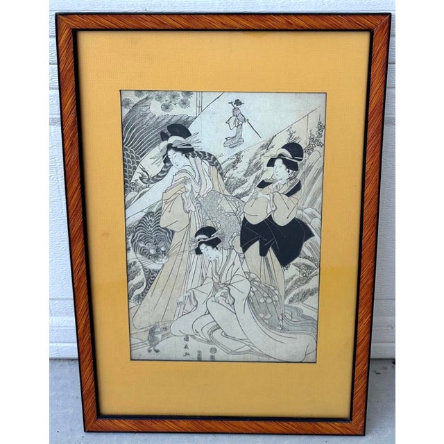 Early 19th Century Right Panel of Utagawa Kuninaga’s Woodblock Print Triptych For Sale - Image 16 of 18
