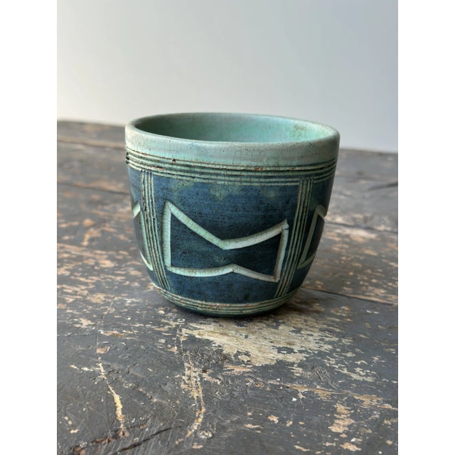 Vintage Puerto Rican Pottery Incised Glazed Vessels by Hal Lasky, a Pair, Circa 1963 For Sale - Image 9 of 17