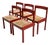 Red Stained Oak and Cane Chairs by Gerard Geytenbeek for ASZ Meubelen, Netherlands, 1960s, Set of 5 For Sale