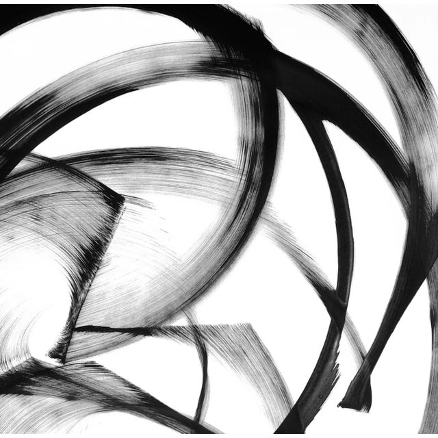 Contemporary Large Black on White Ink on Paper Action Painting - Sagaria - Original Artwork by Thomas Hammer For Sale - Image 3 of 7