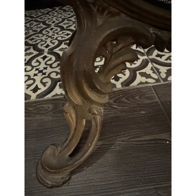 Antique 19th-Century French Louis XV Style Brass (Bronze) Fireplace Screen For Sale - Image 9 of 12