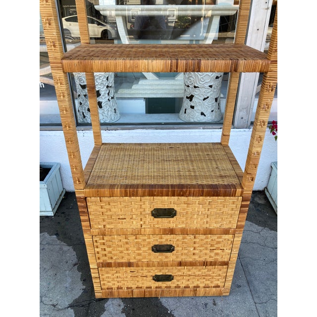 Bielecky Brothers Rattan Etagere Chest For Sale - Image 11 of 13