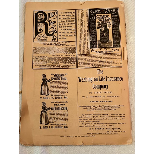 Paper July 1887 Demorest’s Monthly Magazine Antique Fashion and Decor For Sale - Image 7 of 7