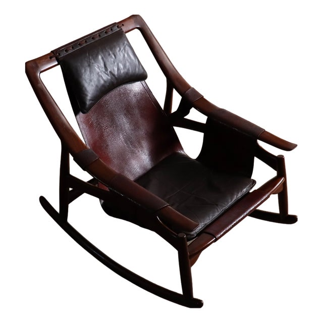 Set of Rocking Chair and Ottoman from Liceu de Artes e Ofícios, Brazil, 1960s For Sale