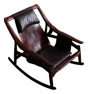 Set of Rocking Chair and Ottoman from Liceu de Artes e Ofícios, Brazil, 1960s