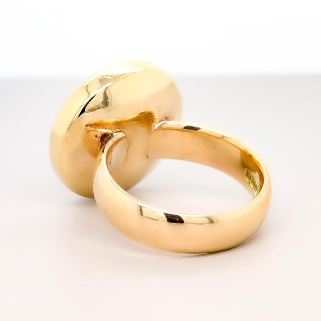 Metal Vintage 9k Yellow Gold & Enamel Butterfly Signet Style Ring For Sale - Image 7 of 12