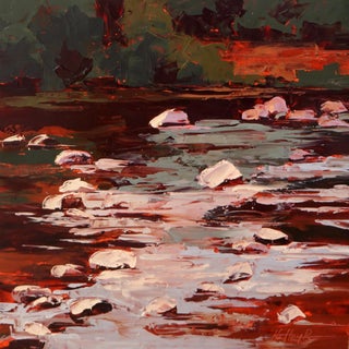Creekside, Sedona II by Hadley Rampton | Oil on Masonite Landscape with rocks and water. For Sale