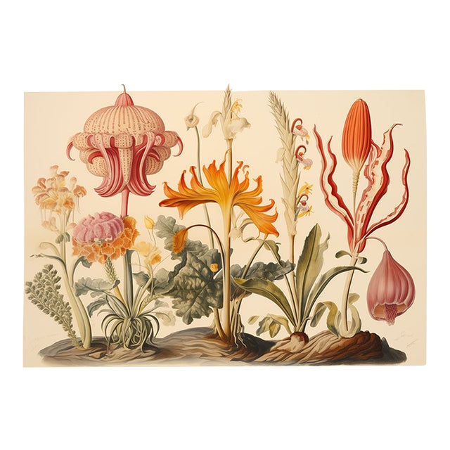 13" X 9" 'Garden Flowers' Botanical Print, 'Hortus Floridus' Style, Unframed For Sale