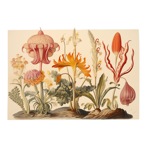 13" X 9" 'Garden Flowers' Botanical Print, 'Hortus Floridus' Style, Unframed