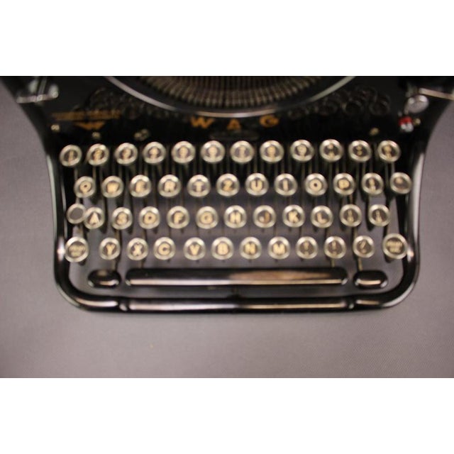 German Black Enamel and Chrome Typewriter by Wanderer Werke, 1935 For Sale - Image 3 of 10