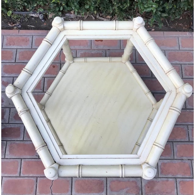 Thomasville Vintage Faux Bamboo Chinoiserie Side Table, Allegro for Thomasville For Sale - Image 4 of 13