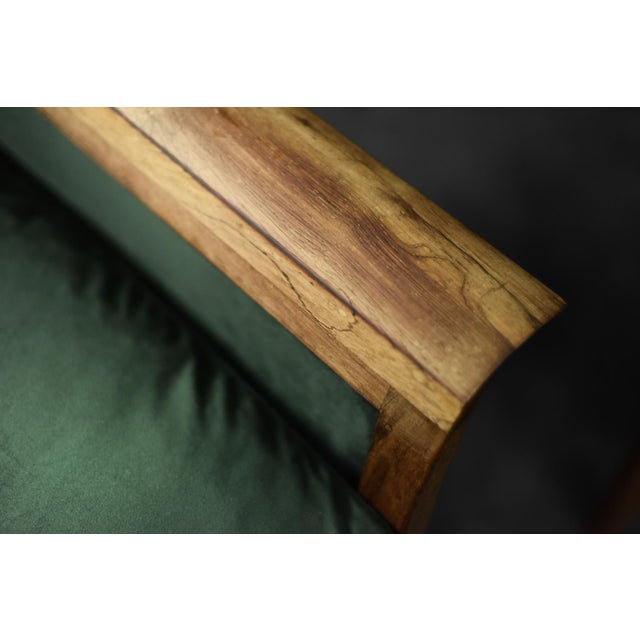Wood Vintage Norwegian Rosewood and Bottle Green Velour Sofa and Chair by Knut Sæter for Vatne Møbler, 1960s, Set of 2 For Sale - Image 7 of 18