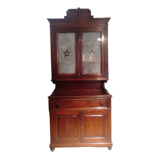 Romagna Showcase in Walnut Stained Fir, 1920s / 30s For Sale