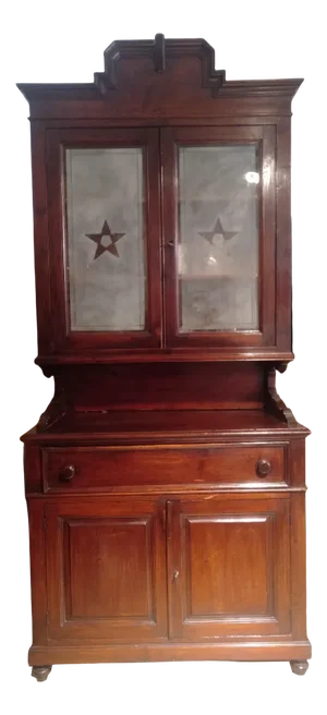 Romagna Showcase in Walnut Stained Fir, 1920s / 30s