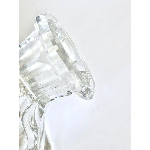 Glass Art Deco Heavy Cut Crystal Perfume Bottle For Sale - Image 7 of 8
