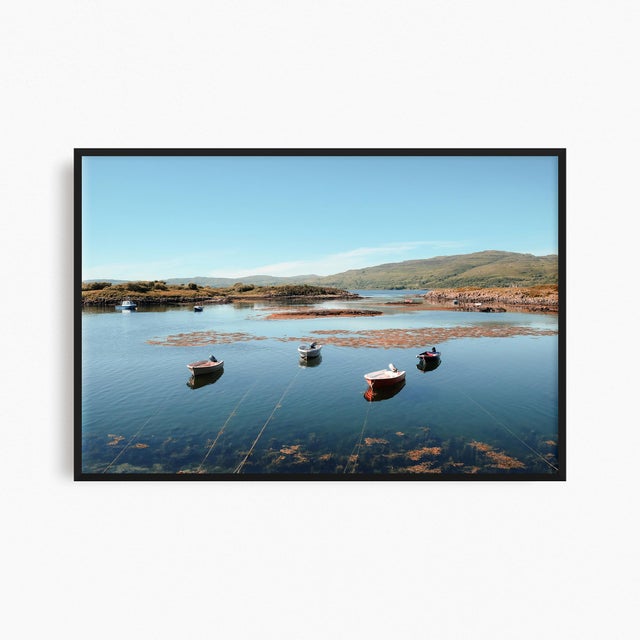 Contemporary Coastal Landscape Photograph, Isle of Mull, Scotland 'Small Boats, Mull', 45 X 30" Fine Art Photography Print For Sale - Image 4 of 12