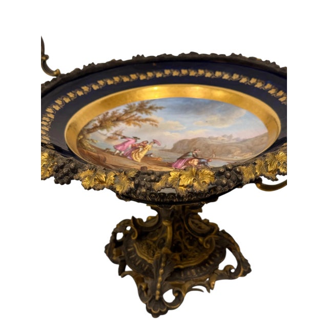 19th Century Sevres Style Mounted Gilt Bronze Centerpiece For Sale In Los Angeles - Image 6 of 8
