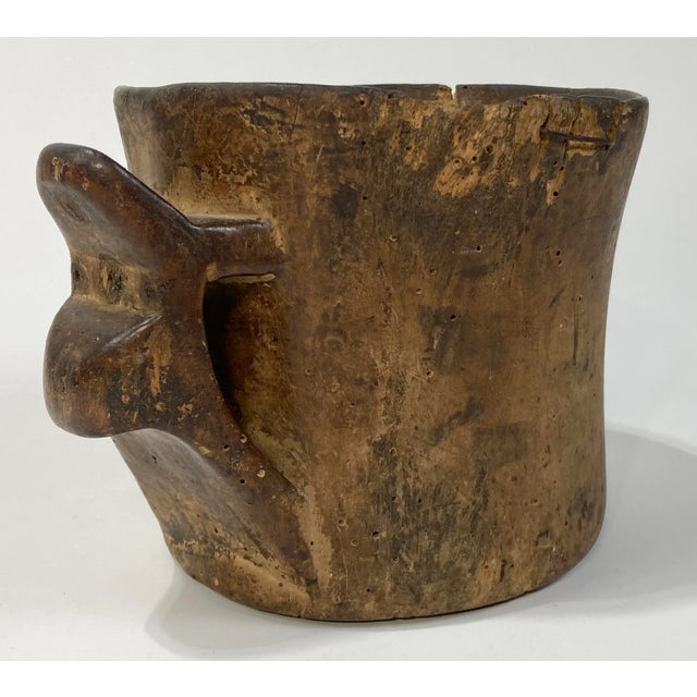 Antique Primitive Hand-Carved Wood Vessel For Sale - Image 9 of 13