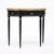 Brass French Louis XVI Style Ebonized, Brass and Marble Demi-Lune Console Table For Sale - Image 8 of 9