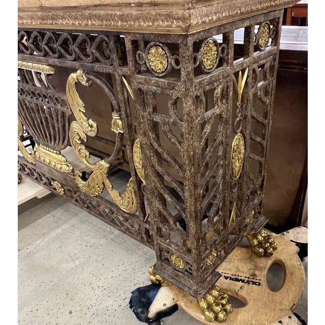Maitland - Smith 1990s Large Iron and Brass Console by Maitland - Smith For Sale - Image 4 of 8