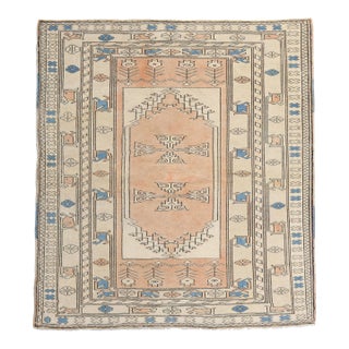 Vintage Peach Turkish Oushak Rug - 02'08 X 04'03 For Sale