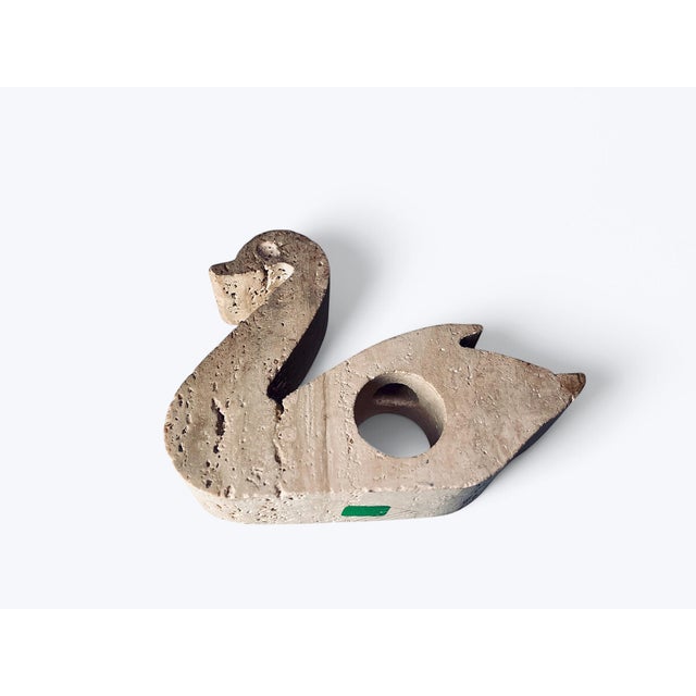 Travertine Swan Candleholder from Fratelli Mannelli, Italy, 1970s For Sale - Image 6 of 6