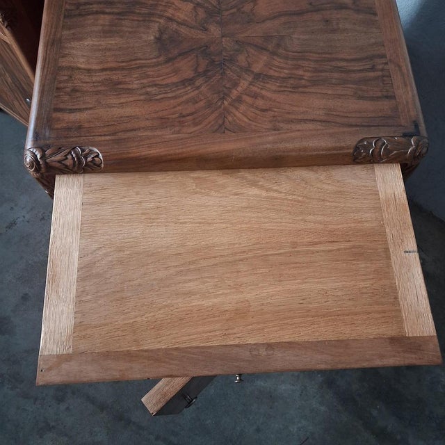 Brown Art Deco Bedside Tables, 1925, Set of 2 For Sale - Image 8 of 18