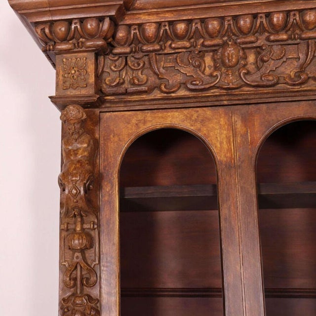 Chimney Cabinet in Carved Pine, 1890s For Sale - Image 4 of 7