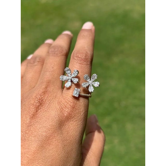 Not Yet Made - Made To Order Art Deco 18k Rose Gold Diamond Floral Ring Size 7 (All Sizes Available) For Sale - Image 5 of 11