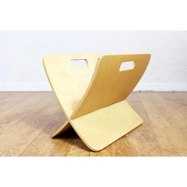 Curved Plywood Magazine Rack, 1980s For Sale - Image 4 of 12