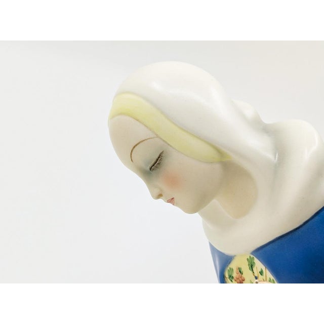Ceramic Madonna Hand-Decorated by Paola Bologna for Lenci, Turin, 1935 For Sale - Image 4 of 18