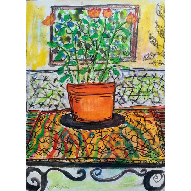 Paper Follower of Henri Matisse, Flowers in a Pot, Watercolour, 1960s For Sale - Image 7 of 7