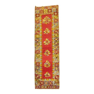 Early 21st Century Bright Floral Turkish Runner - 3'5" x 12' For Sale