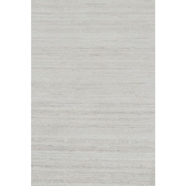 Rug & Kilim’s Oversized Textural Rug in Solid White, Gray and Cream Striae For Sale In New York - Image 6 of 8