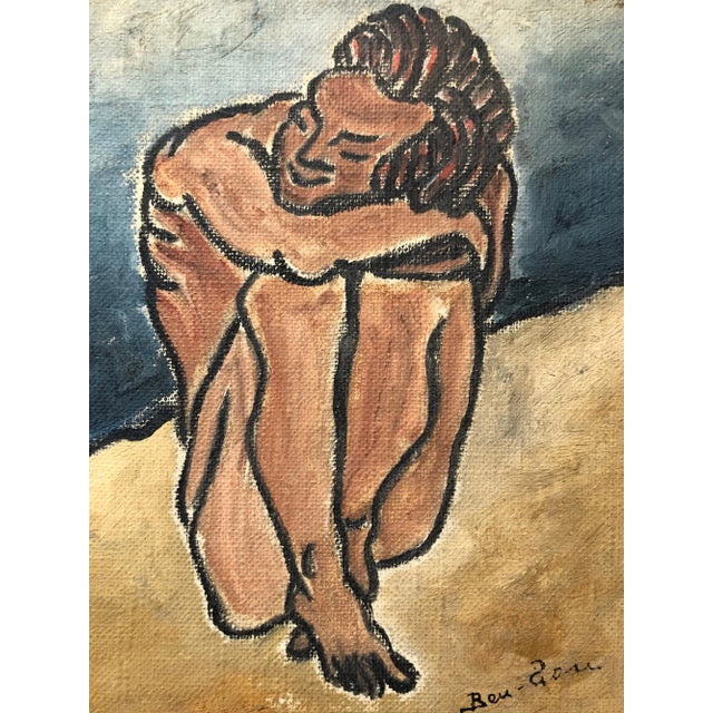 Ben-Zion Weinman, American Modernist Oil Painting Nude Male on Beach WPA Artist Group of 10 For Sale - Image 4 of 5