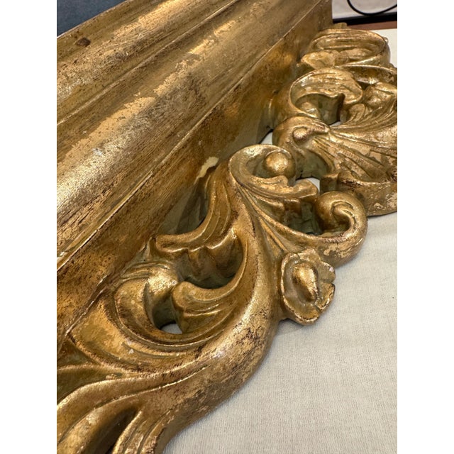 Vintage Rococo Revival Gold Leaf Wall Shelf For Sale - Image 11 of 12