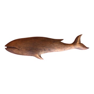 Carved Plaque of Baleen Whale by Joe Yaiullo, Long Island Ny For Sale