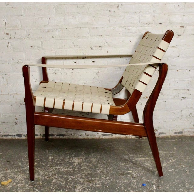Late 20th Century Mahogany and Leather Safari Chair For Sale - Image 4 of 9