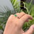 14k Yellow Gold 1.41ct Natural Oval Emerald & Diamond Wavy Toi Et Moi Ring Size 4 For Sale In New York - Image 6 of 18