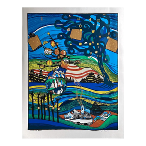 1972 Helmut Kand "Glasshouse Trees - Harvest" Signed Modernist Foil Print