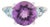 Exquisite 9.8 Mm Round Amethyst & Topaz Trio Ring in 925 Sterling Silver - Size 8 For Sale