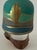 Vintage ceramic pottery bell with hand painted southwestern scenery. Copper piece clacker.