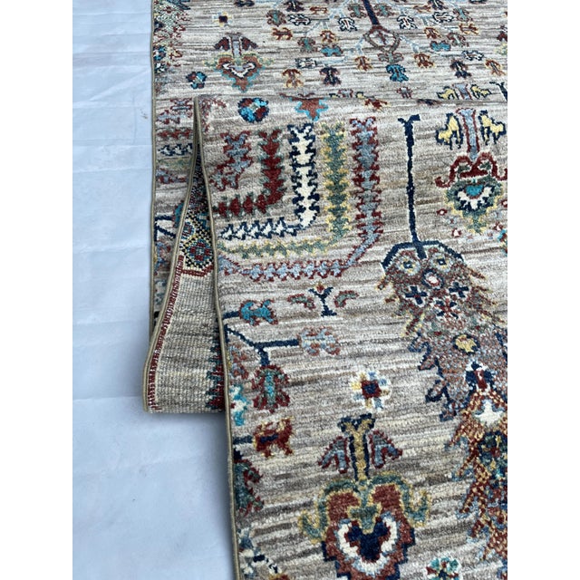 Brick Red Hand-Knotted Tree of Life Willow Runner on Wool Ground, 2'10" X 9'7" For Sale - Image 8 of 9