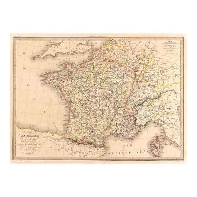 Antique 1838 Map Of France Chairish