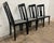Black Josef Hoffmann Postmodern Black Ebonized Slot Back Dining Chairs - Set of 4 For Sale - Image 8 of 10