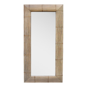 1970s Modernist Oversized Bamboo Wall Mirror
