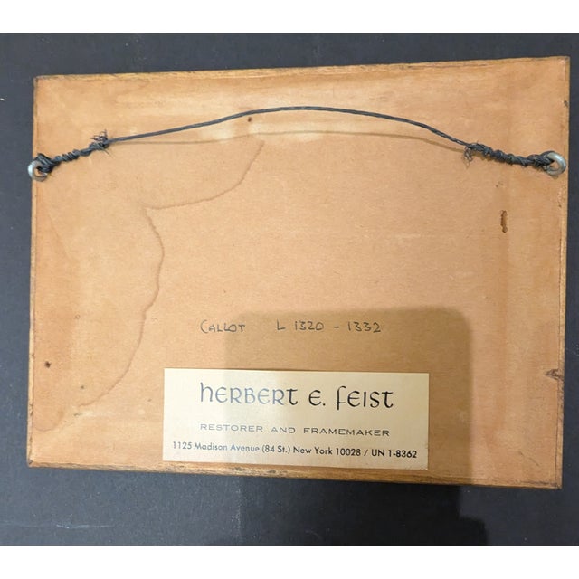 Black Original Etching by Jacques Callot (1592-1635) on Horseback For Sale - Image 8 of 9