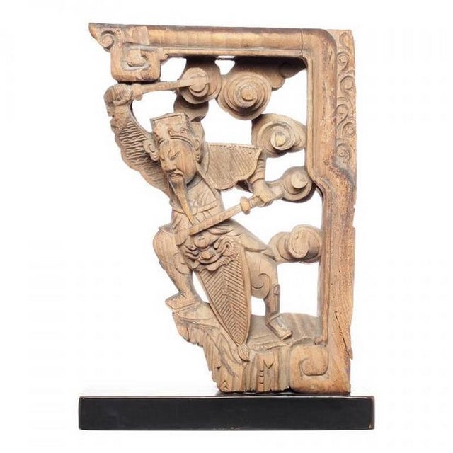 Pair Of 18th Century Chinese Hand Carved Temple Corbels With