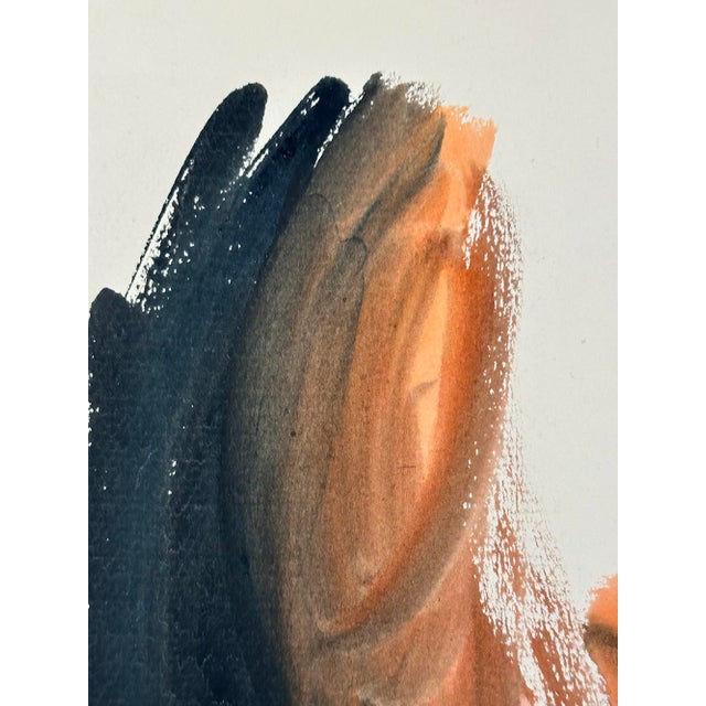 1950s Mid-Century Modern Vintage Abstract Form #2 in Mixed Media on Paper With Mat, Signed by European Artist Dreys, 1954 For Sale - Image 5 of 5